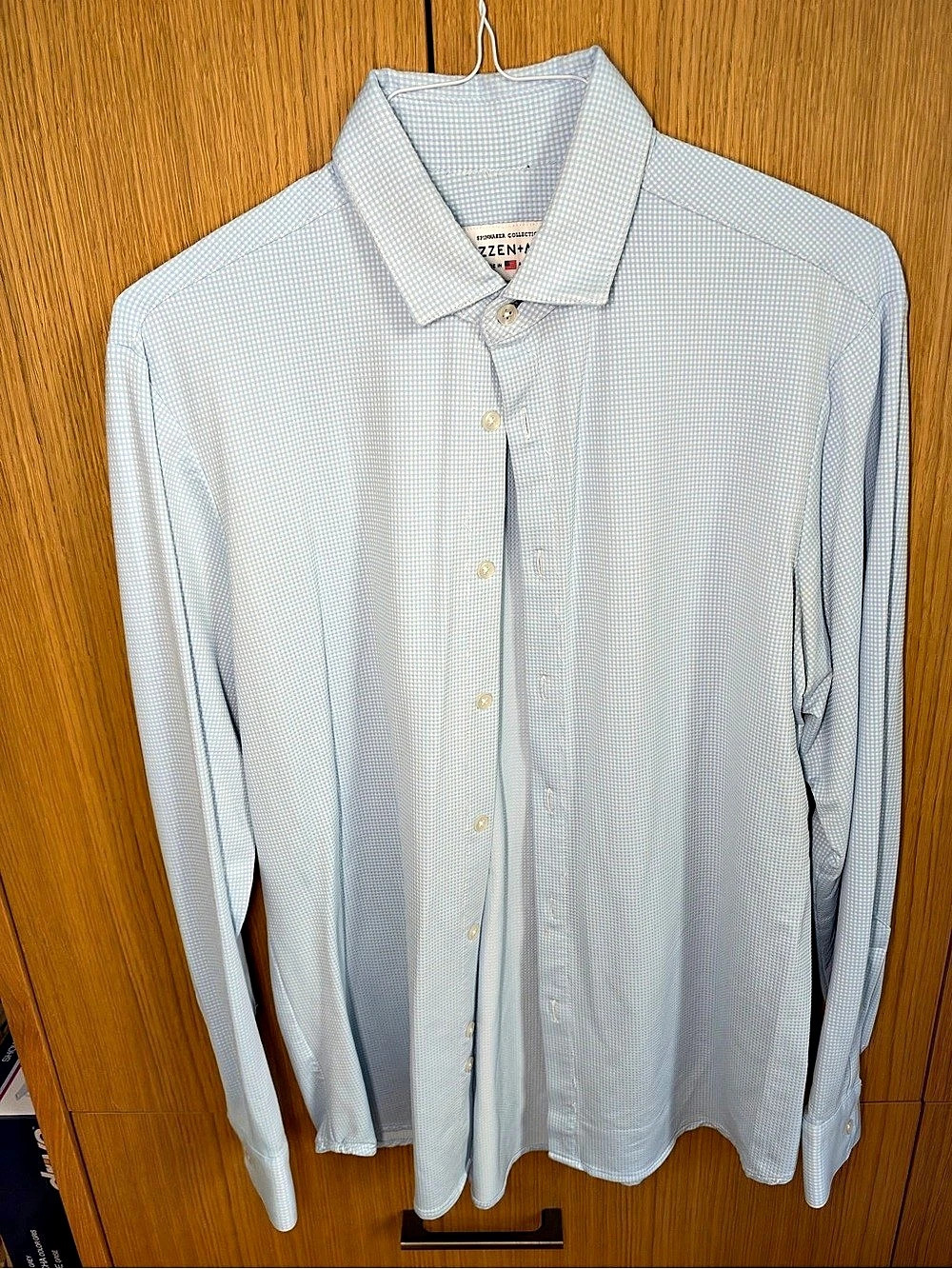 Mizzen+Main Spinnaker Collection Blue Gingham Dress Shirt Blue & White Large